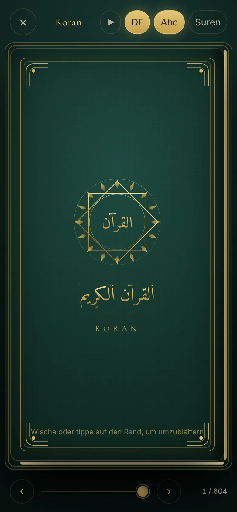 Blättere im Koran wie in einem echten Buch