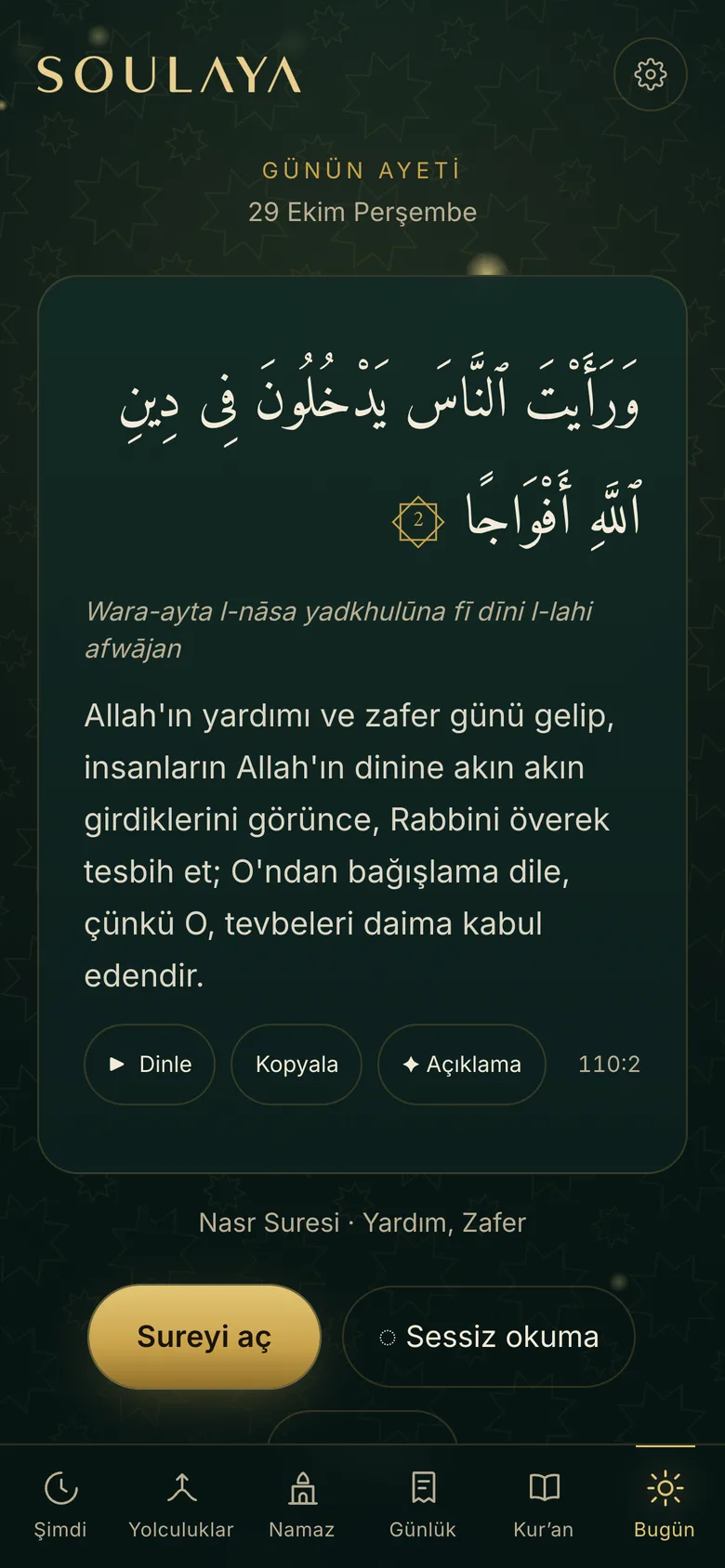 Her sabah güne bir ayetle başla